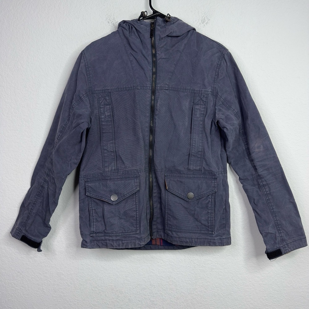 Timberland Jacket Womens S Blue Hooded Zip Field Casual Outdoor Winter Utility